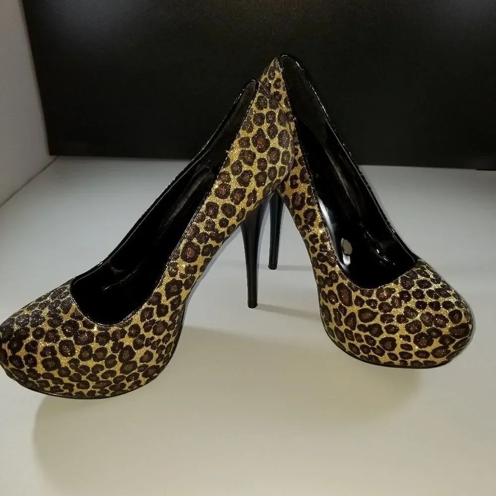WOMEN"S ANIMAL PRINT STILETTOS PUMP SHOES - Picture 5 of 15